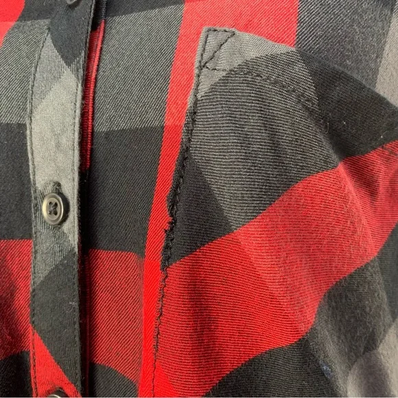 Beachlunchlounge Red and Black Plaid Check Button Down Shirt - Picture 8 of 8